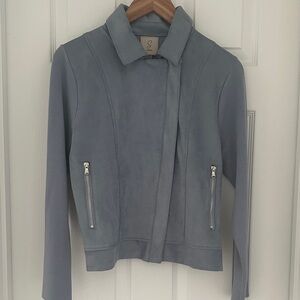 Sioni Gray Faux Suede Moto Jacket | Size M